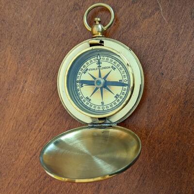 Vintage Brass Stanley London Pocket Compass