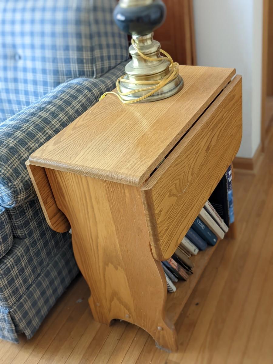 Drop Leaf End Table Bookcase