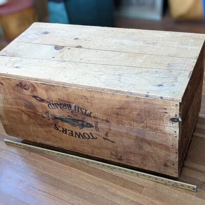 Vintage Wood Box on Rollers