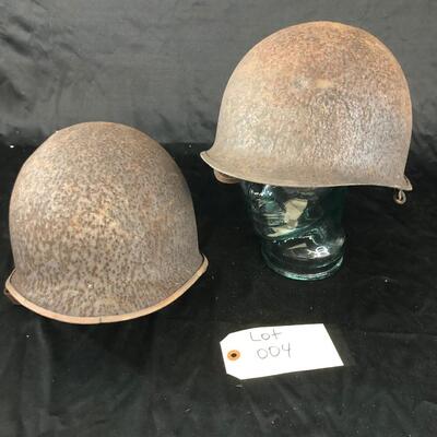Unknown M1 Steel Combat Lot of 2 Helmets