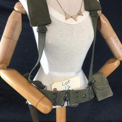 Web Belt Suspenders, M8A1 Scabbard, Canteen and Cover Vietnam