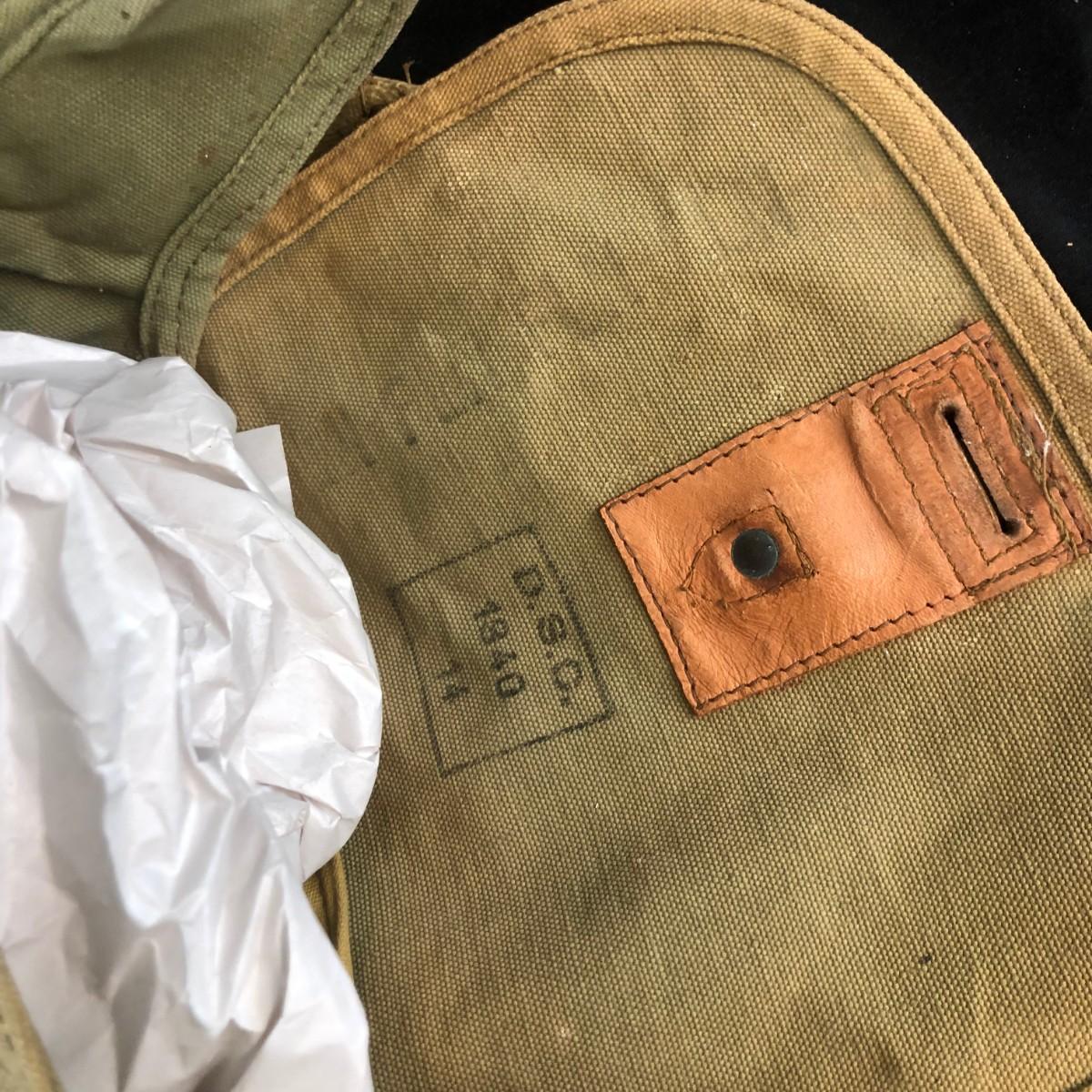 Original 1940 Dated French Army Gas Mask Bag | EstateSales.org