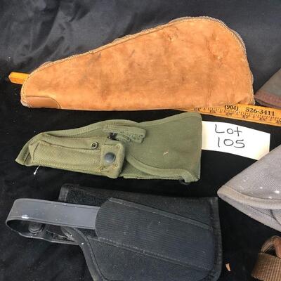 Mixed Lot of Canvase Holsters and Pistol Cases 