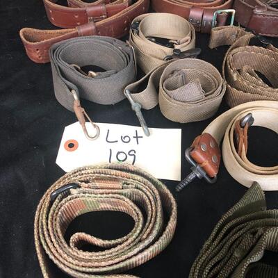 Mixed Lot of Nylon, Canvas, and Leather Rifle Slings 