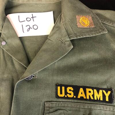 WWII Army Fatigue Shirt with Metal Star Buttons 