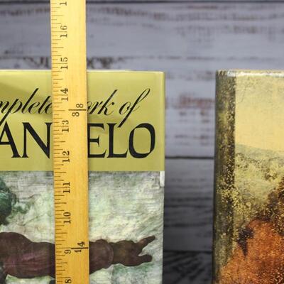 Pair of Large Coffee Table Art Books The Complete Works of Michelangelo & Leonardo Da Vinci
