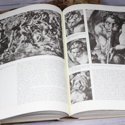 Pair of Large Coffee Table Art Books The Complete Works of Michelangelo & Leonardo Da Vinci
