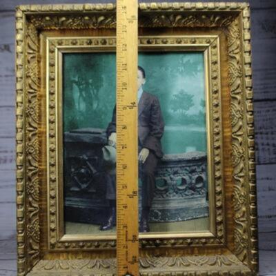 Vintage Gold Picture Frame with Photo of a Young Gentleman
