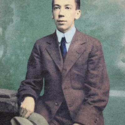 Vintage Gold Picture Frame with Photo of a Young Gentleman