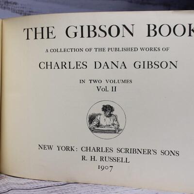 Antique 1907 The Gibson Book II Art Print Collection by Charles Dana Gibson