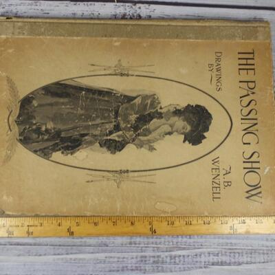 Antique Art Nouveau Hardback Book The Passing Show Drawings by A.B. Wenzell