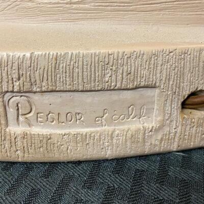 Vintage Mid Century Modern Chalkware Table Lamp Reglor of California 1950