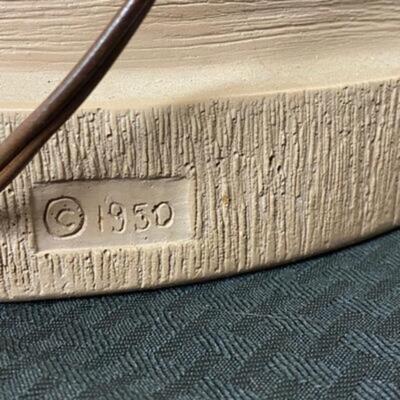 Vintage Mid Century Modern Chalkware Table Lamp Reglor of California 1950