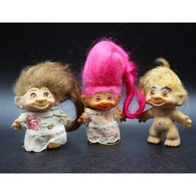 Vintage Lot of Collectible Dam Things Establishment Troll Dolls