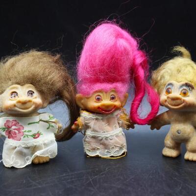 Vintage Lot of Collectible Dam Things Establishment Troll Dolls