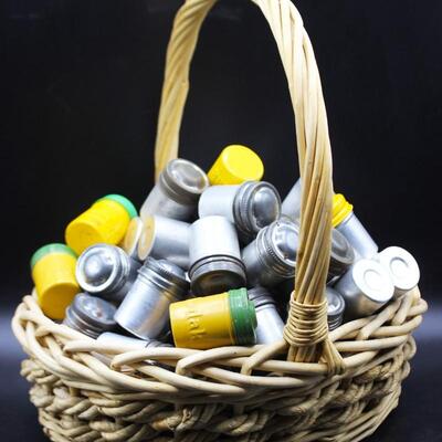 Vintage Lot of Kodak 35mm Metal Film Canisters