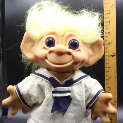 Vintage 1964 Dam Things Establishment Blue Eyes Sailor Outfit 12" Troll Doll