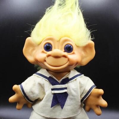 Vintage 1964 Dam Things Establishment Blue Eyes Sailor Outfit 12" Troll Doll