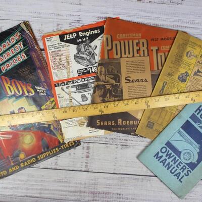 Antique Pep Boys Craftsman Sears Mechanic Magazine, Manual, Shopping Catalog & More