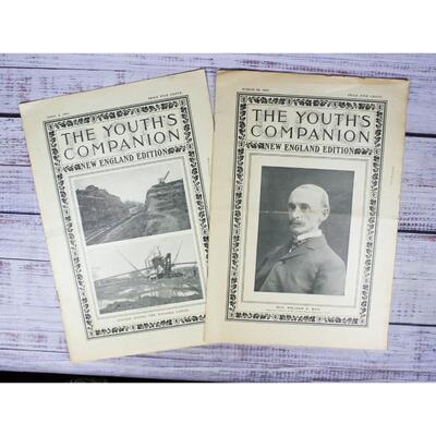 Pair of Antique Magazines The Youth's Companion New England Edition