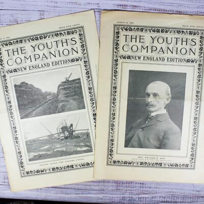 Pair of Antique Magazines The Youth's Companion New England Edition