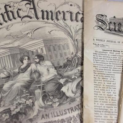 Antique 19th Century Scientific American, Harper's Bazar, Frank Leslie's Illustrated & More