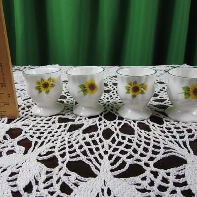 Bone china sunflower egg cup