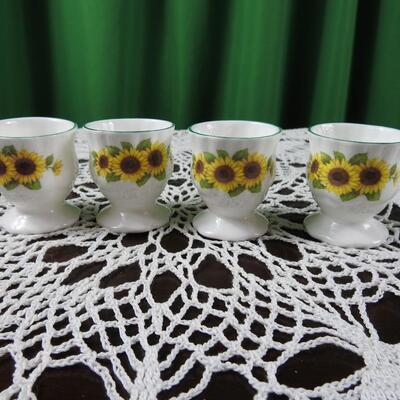Bone china sunflower egg cup