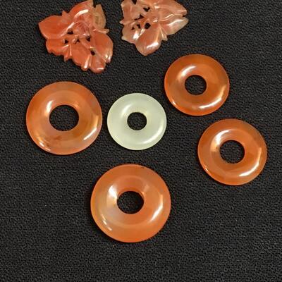 Collection of Chinese Hard Stone Bi Disks Carnelian Nephrite