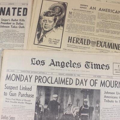 Lot of Vintage Robert F. Kennedy Assassination Breaking Headlines Newspaper Los Angeles Times, The Bulletin, & More