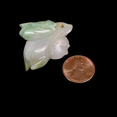 Antique Small Carved Pale Green Jade Cicada Pendant