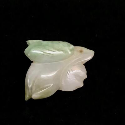 Antique Small Carved Pale Green Jade Cicada Pendant