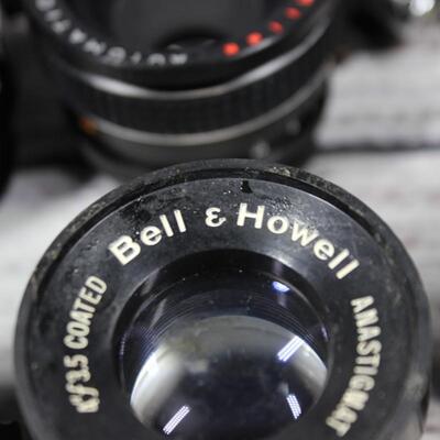 Large Vintage Lot of Miscellaneous Film Camera Lens Parts Kodak, Fuji, Bell & Howell, Nikon, and More