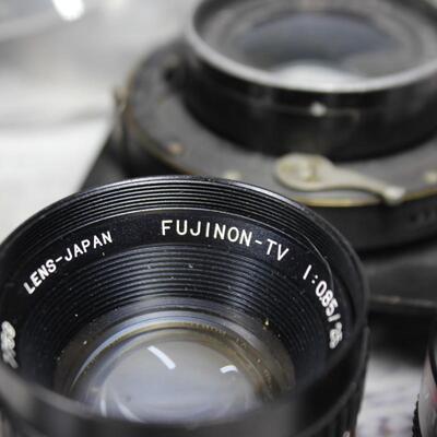 Large Vintage Lot of Miscellaneous Film Camera Lens Parts Kodak, Fuji, Bell & Howell, Nikon, and More