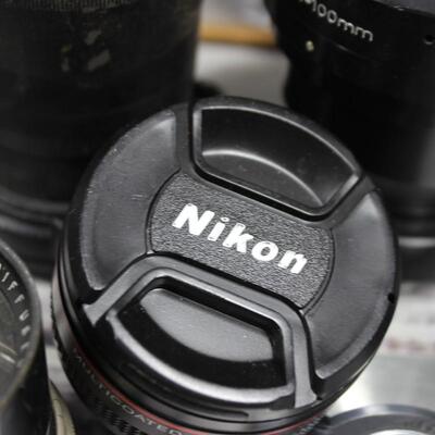 Large Vintage Lot of Miscellaneous Film Camera Lens Parts Kodak, Fuji, Bell & Howell, Nikon, and More