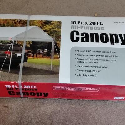 LOT 1  NEW IN BOX ALL PURPOSE CANOPY 10 FT X 20 FT