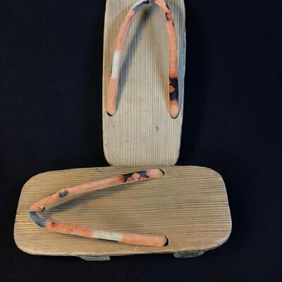 Vintage Japanese Wooden Traditional Platform Shoes Sandals