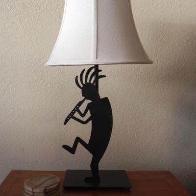 LOT 56 METAL LAMP AND STONE COASTERS