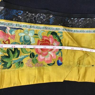 Imperial Chinese Yellow Antique Silk Fragments