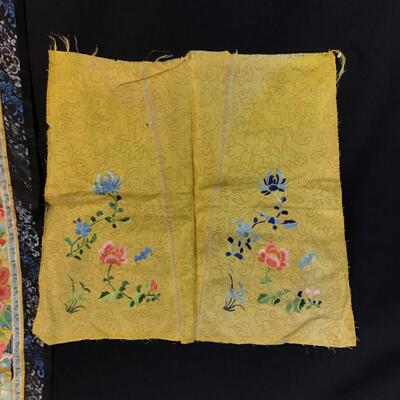 Imperial Chinese Yellow Antique Silk Fragments