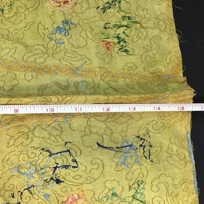 Imperial Chinese Yellow Antique Silk Fragments