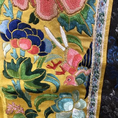 Imperial Chinese Yellow Antique Silk Fragments