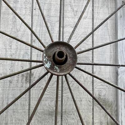 Pair (2) ~ Antique Iron Wagon Wheels