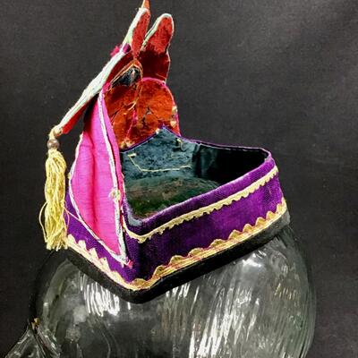 Mandarin Silk Childâ€™s Festive Hat with a Butterfly sweet hand made piece