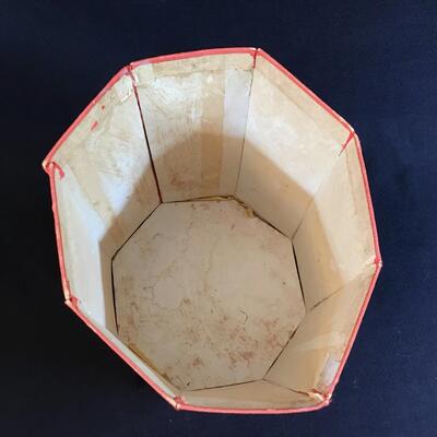 Antique Chinese Mythology Folding Silk Paneled Bin