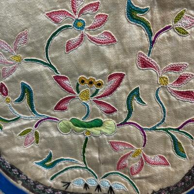 Antique Embroidered Chinese Silk Pocket Bib