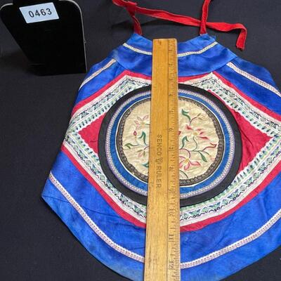 Antique Embroidered Chinese Silk Pocket Bib