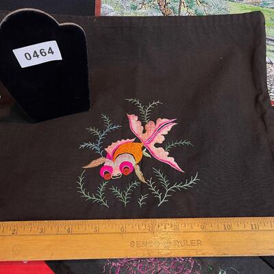 Assorted lot of 6 Vintage Embroidered Chinese Silks
