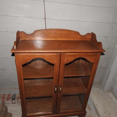 Small Size Oak Glassdoor China Cabinet