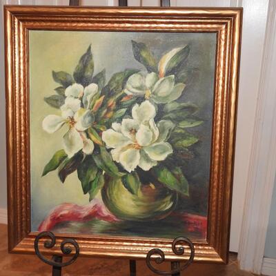 Old 1940s Still Life Oil on Canvas  by Artist Blanche Butler